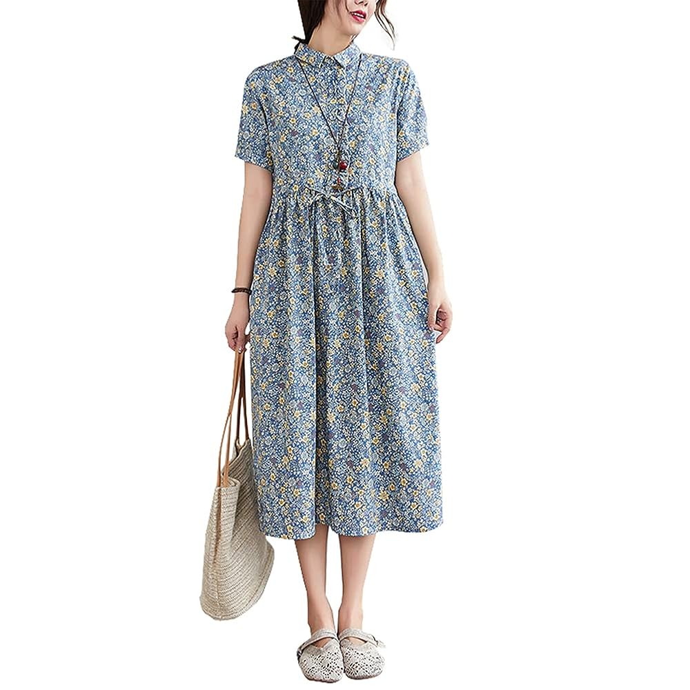 Amazon.co.jp: [VYOOU] 花柄 ワンピース リゾート スカート